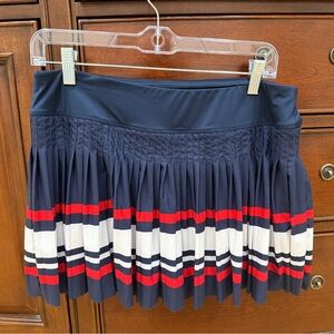 Fila Navy Blue Pleated Skirt with Red and White Stripes large